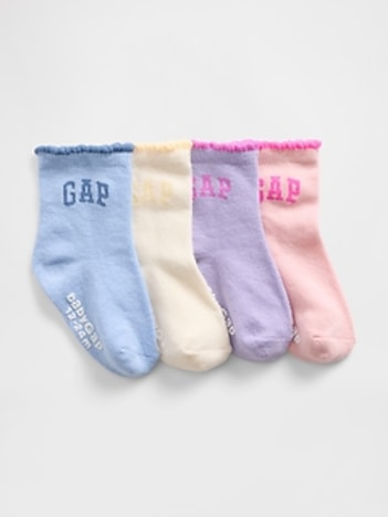Baby & Toddler Quarter Crew Logo Socks (4-Pack)