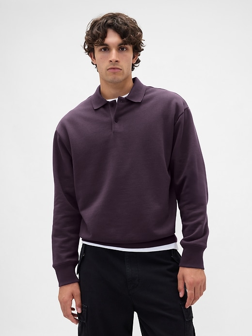 Image number 1 showing, Heavyweight Oversized Polo Sweatshirt