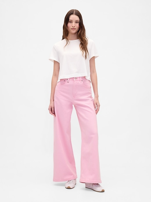 Image number 1 showing, Sky High Rise Stride Wide-Leg Jeans