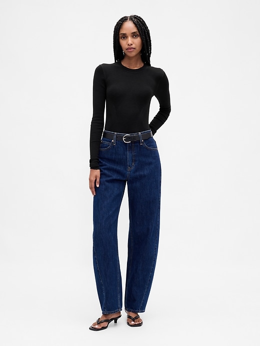Image number 2 showing, Sheer Rib Sweater Bodysuit