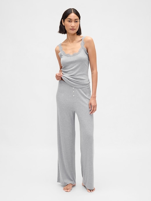 Image number 2 showing, Mini Rib Wide-Leg PJ Pants