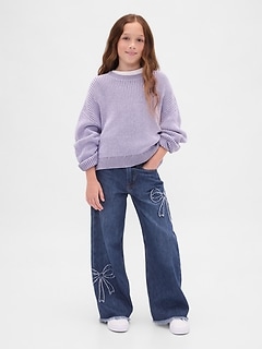 Kids Low Rise Stride Wide-Leg Jeans