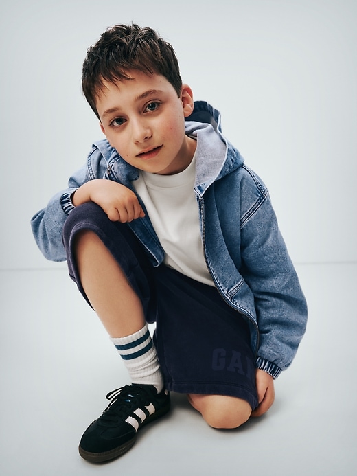 Image number 6 showing, Kids UltraSoft Denim Hooded Jacket