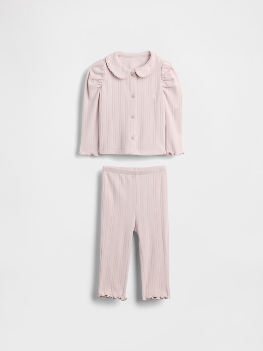 Image number 1 showing, Baby Pointelle Rib Outfit Set