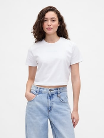 Gap × BÉIS Organic Cotton VintageSoft Crop Graphic T-Shirt