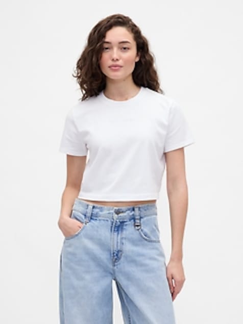 Gap × BÉIS Organic Cotton VintageSoft Crop Graphic T-Shirt
