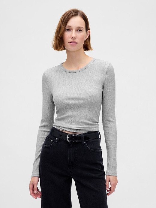 Image number 1 showing, Modern Rib Crop T-Shirt