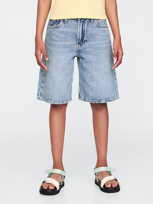 Image number 4 showing, Kids Mid Rise Longline Denim Shorts