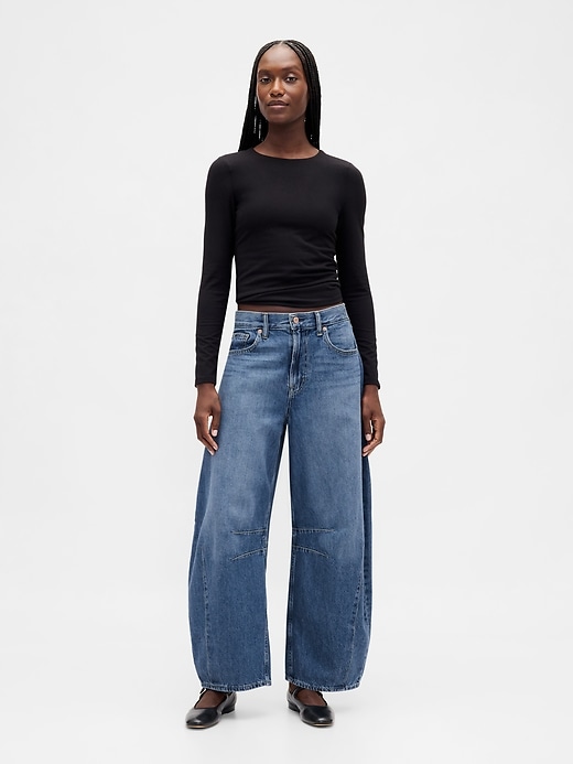 Image number 1 showing, High Rise Horseshoe Jeans