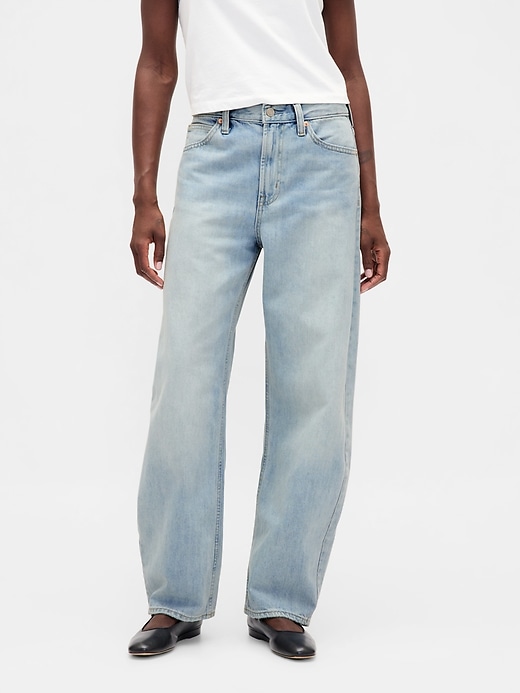 Image number 2 showing, High Rise Barrel Jeans