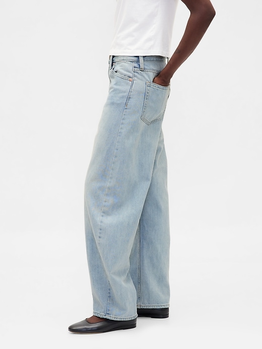 Image number 3 showing, High Rise Barrel Jeans