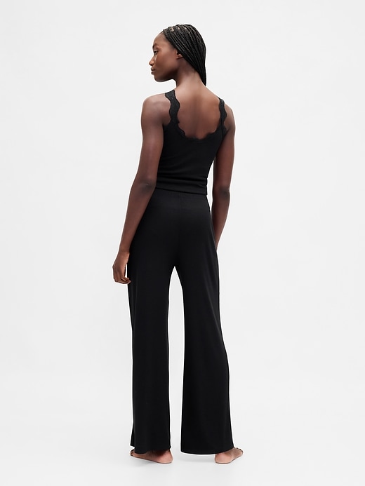 Image number 2 showing, Mini Rib Wide-Leg PJ Pants