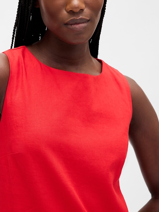 Image number 4 showing, Linen-Blend Mini Shift Dress