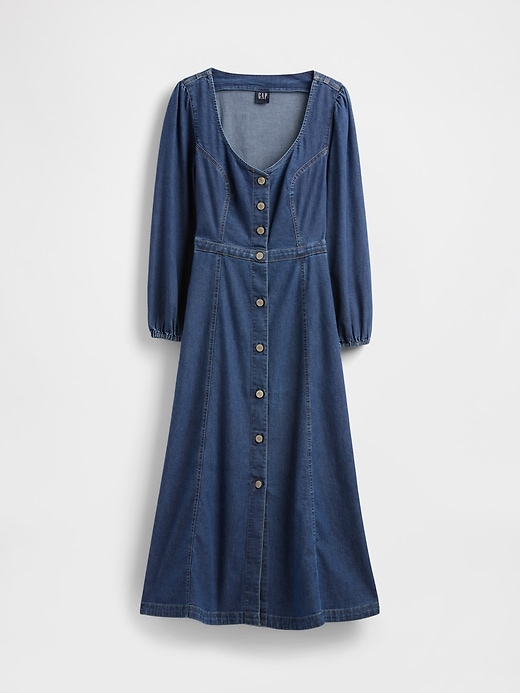 Image number 5 showing, Denim Sweetheart Midi Dress