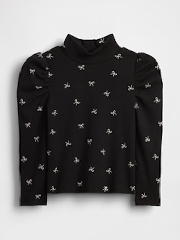 Baby & Toddler Puff-Sleeve Rib Mockneck