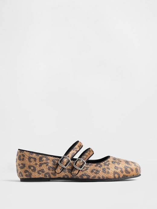Image number 1 showing, Leopard Double-Strap Ballet Flats