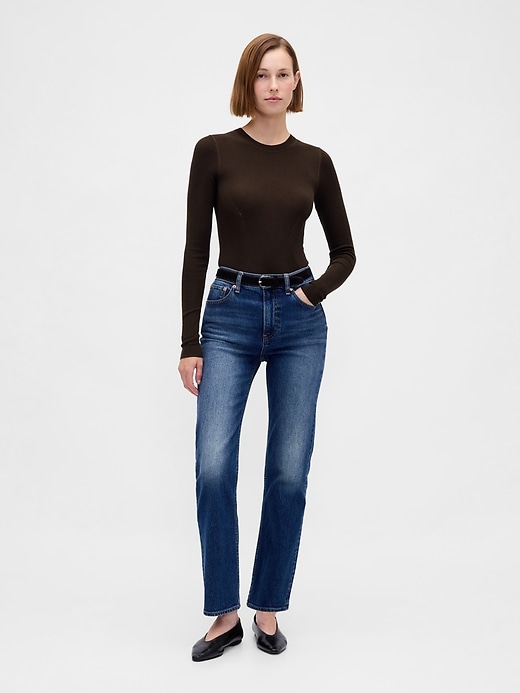 Image number 2 showing, Sheer Rib Sweater Bodysuit