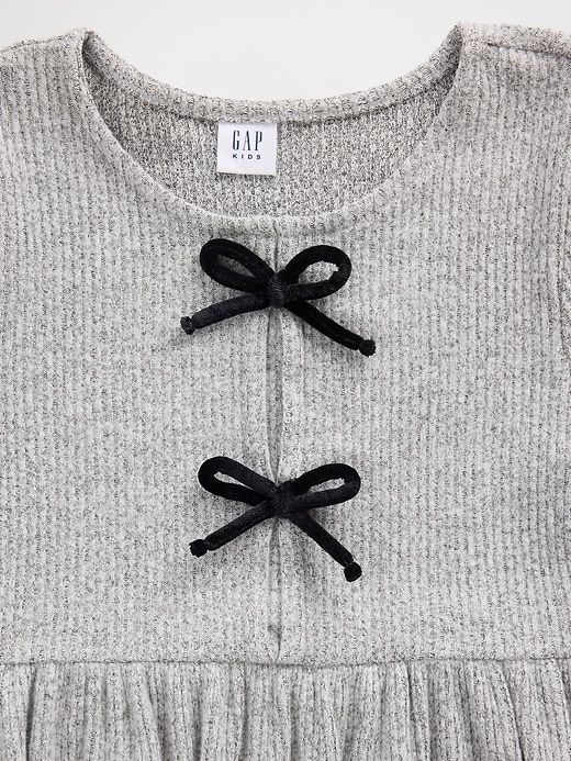 Image number 3 showing, Kids Softspun Rib Bow-Front Dress