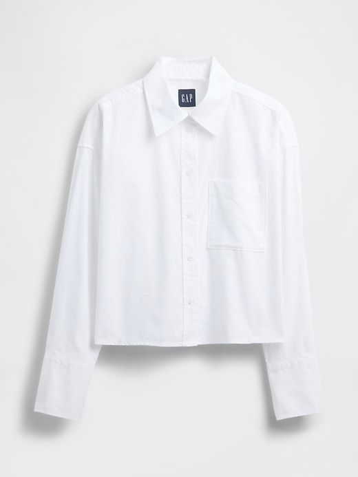 Image number 5 showing, Organic Cotton Straight-Hem Crop Shirt