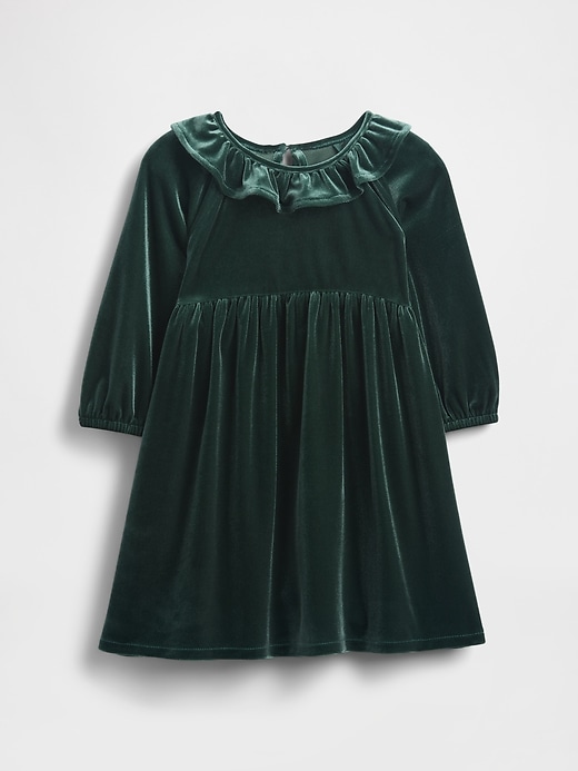 Image number 2 showing, Baby & Toddler Velour Ruffle Collar Dress