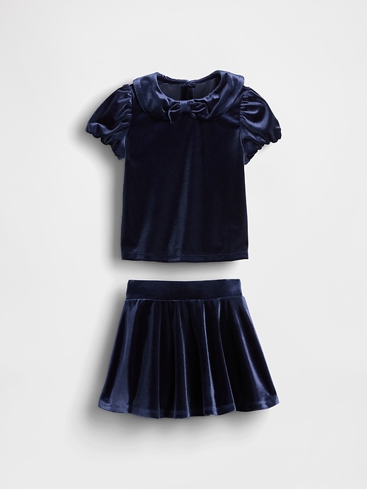 Image number 2 showing, Baby & Toddler Velour Bow Outfit Set