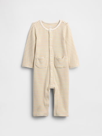 Baby Waffle Bear Pocket One-Piece