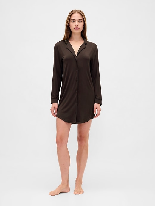 Image number 1 showing, Softest Modal PJ Shirtdress