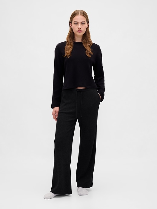 Image number 1 showing, Waffle Wide-Leg PJ Pants