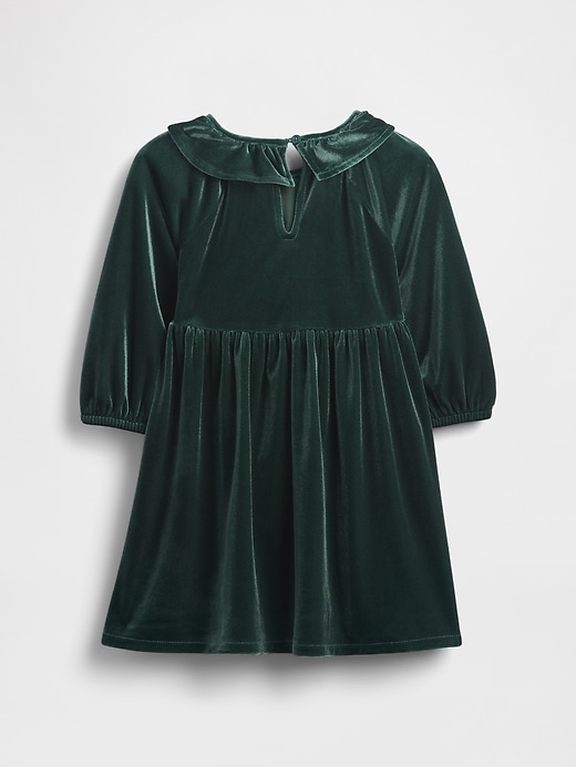 Image number 3 showing, Baby & Toddler Velour Ruffle Collar Dress