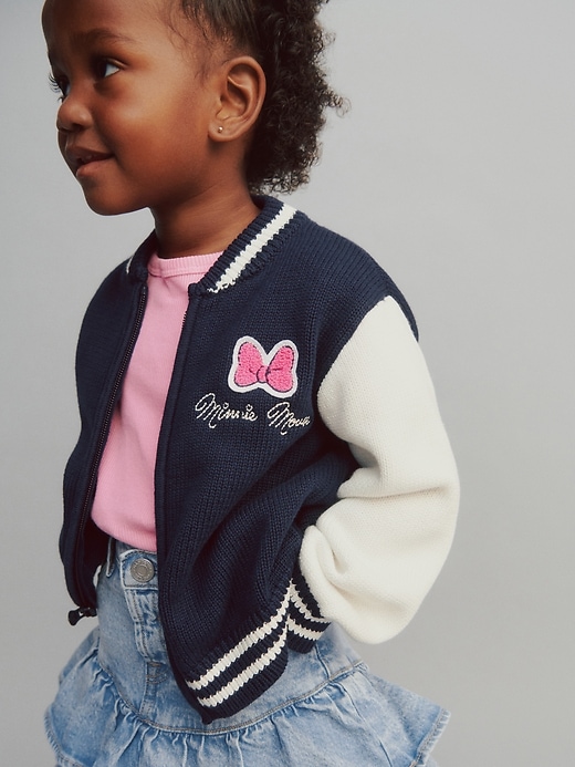 Image number 3 showing, Gap × Disney Baby & Toddler Minnie Mouse Varsity Sweater 