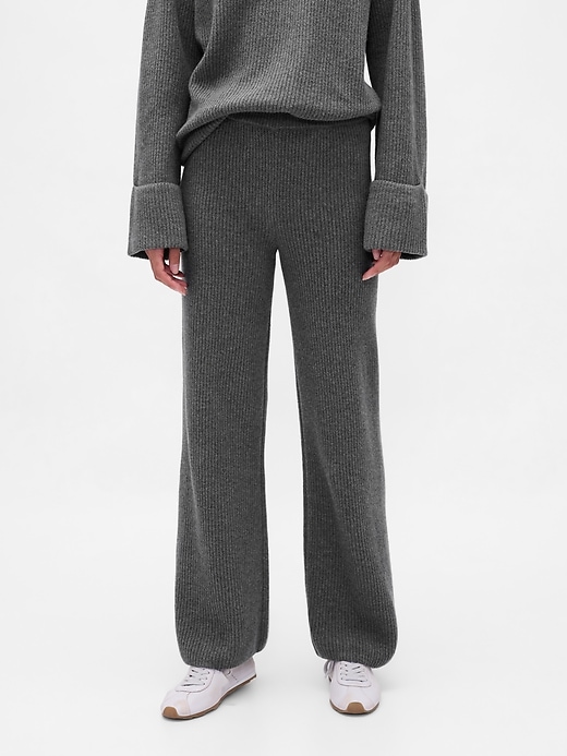 Image number 2 showing, CashSoft Shaker-Stitch Sweater Pants