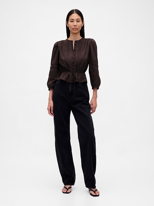 Image number 2 showing, Lace-Trim Voile Top