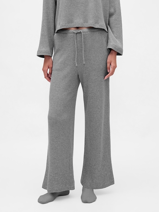 Image number 2 showing, Waffle Wide-Leg PJ Pants