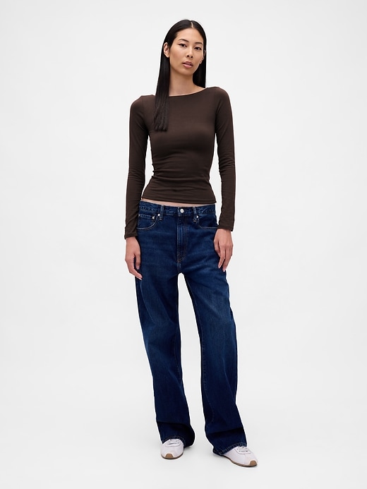 Image number 2 showing, CloseKnit Jersey Boatneck Open-Back T-Shirt