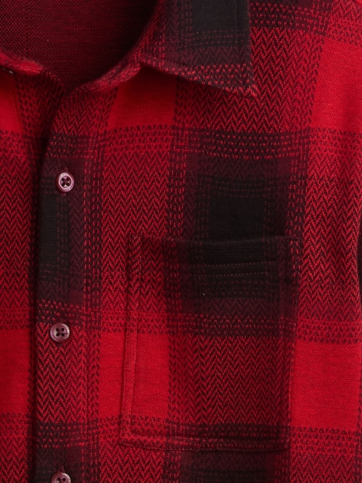 Image number 5 showing, Kids Knit Jersey Plaid Shirt