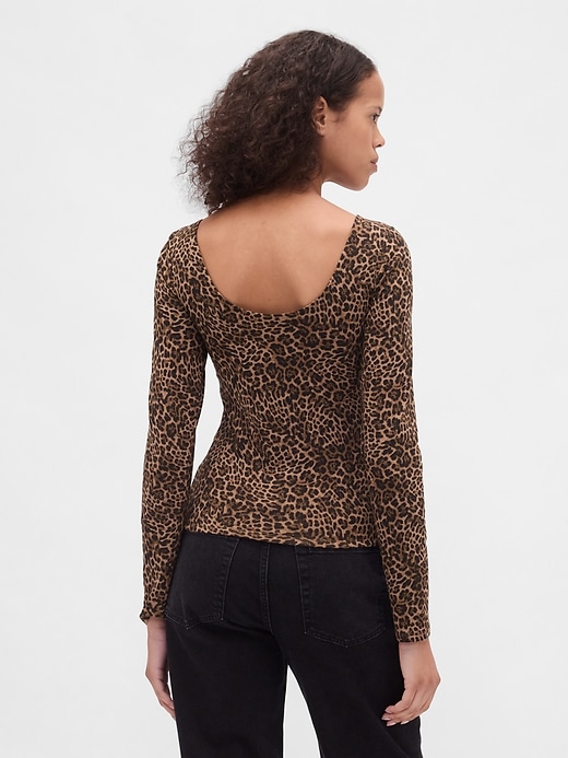 Image number 3 showing, CloseKnit Jersey Boatneck Open-Back T-Shirt