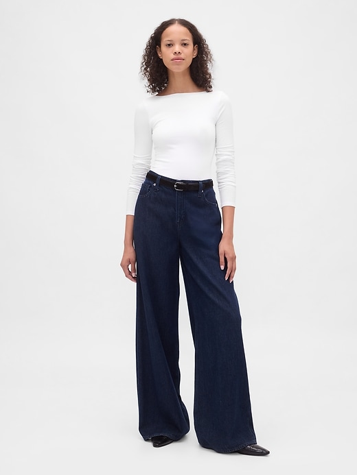 Image number 2 showing, CloseKnit Jersey Boatneck Open-Back T-Shirt