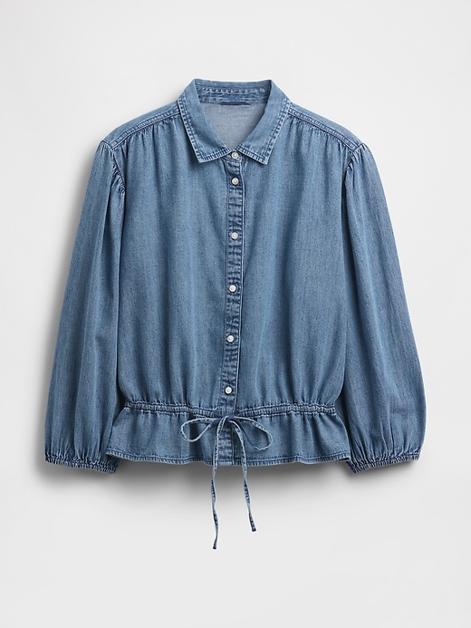 Image number 4 showing, Denim Tie-Waist Shirt
