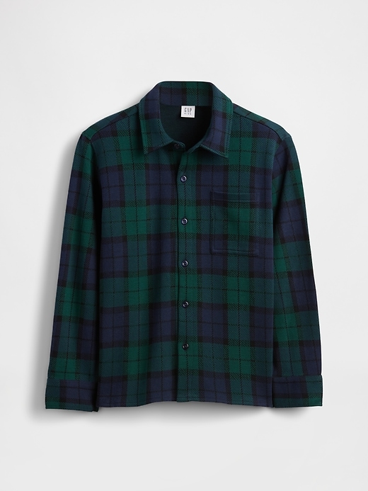 Image number 2 showing, Kids Knit Jersey Plaid Shirt