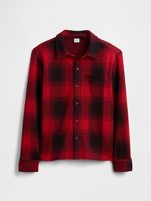Image number 2 showing, Kids Knit Jersey Plaid Shirt