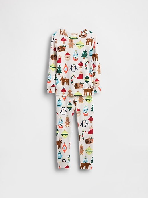 Image number 1 showing, Baby & Toddler Organic Brushed Cotton Holiday PJ Set