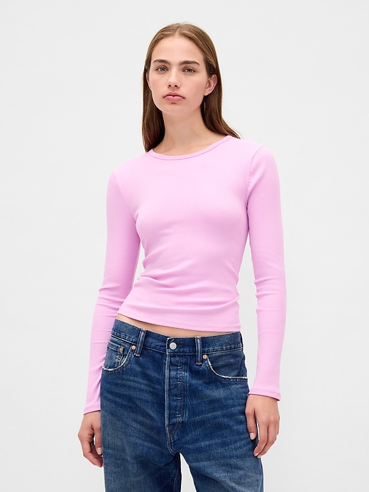 Image number 1 showing, Modern Rib Crop T-Shirt