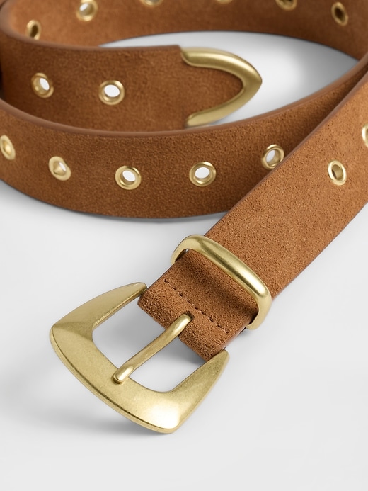 Image number 2 showing, Suede Grommet Belt