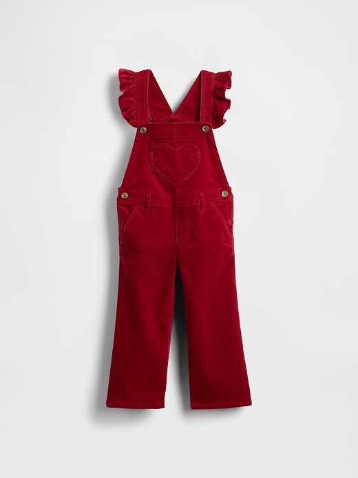 Image number 2 showing, Baby & Toddler Velvet Heart Overalls