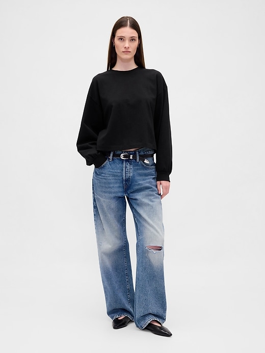 Image number 2 showing, Organic Cotton VintageSoft Heavyweight Crop Sweatshirt
