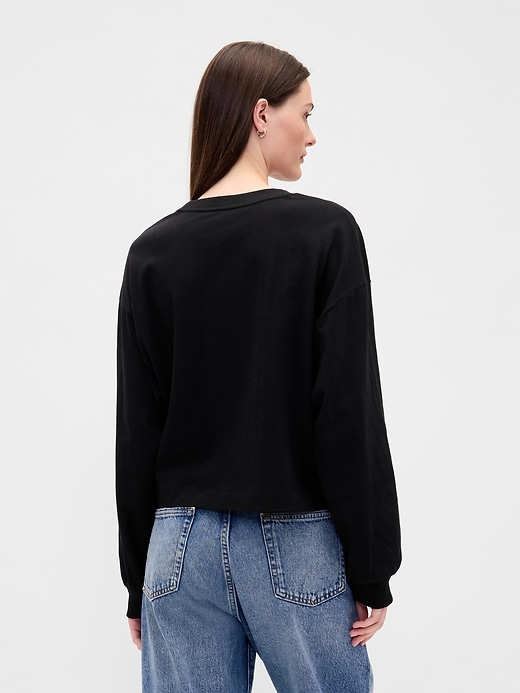 Image number 3 showing, Organic Cotton VintageSoft Heavyweight Crop Sweatshirt