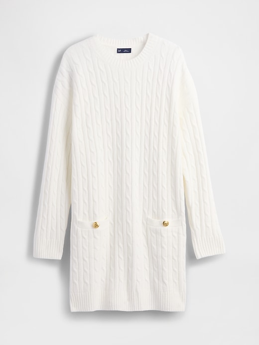 Image number 5 showing, CashSoft Cable-Knit Mini Sweater Dress