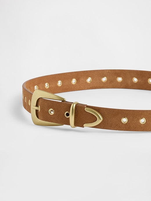 Image number 3 showing, Suede Grommet Belt