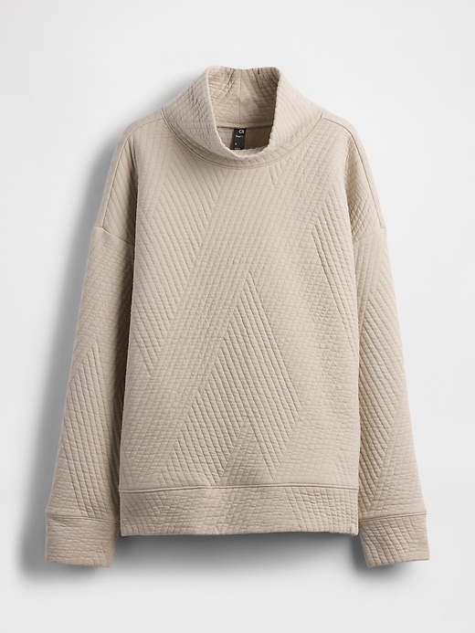Image number 4 showing, GapFit Quilted Jacquard Knit Funnel-Neck Pullover