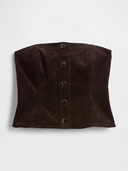 Image number 5 showing, Corduroy Strapless Crop Vest